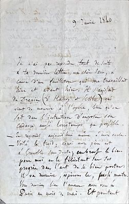 MUSIC - Hector Berlioz (La Côte-Saint-André, 1803 - Paris, 1869) - Autograph letter