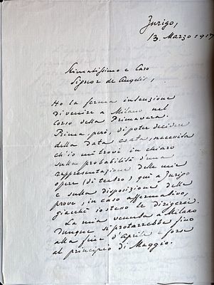 MUSIC - Ferruccio Busoni (Empoli, 1866 - Berlin, 1924) - Autograph letter signed