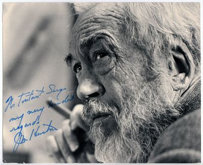 (Entertainment/Movie & Music) John Huston (1906 - 1987) - Large photographic portrait with autograph