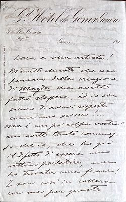MUSIC - Ruggiero Leoncavallo (Naples, 1857 - Montecatini Terme, 1919) - Autographed letter signed
