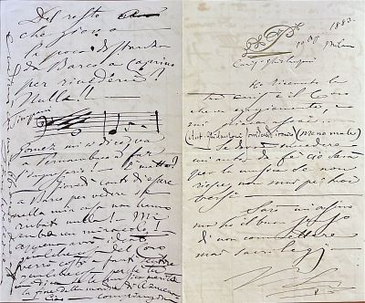 MUSIC - Amilcare Ponchielli (Paderno, 1834 - Milan, 1886) - Autograph letter signed (A. Ponchielli)