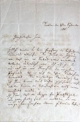 MUSIC - Robert Schumann (Zwickau 1810 - Endenich 1856) - Very interesting autograph letter signed