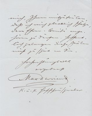 (Theater) Max Devrient (Hanover, 1857 - Chur, 1929) - Autograph letter