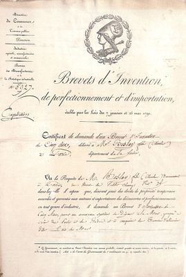 HISTORY - (Bretagne) Charles Beslay (Dinan, 1795 - Neuchâtel, 1878) - Partly printed patent of