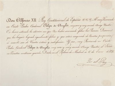 HISTORY - Alfonso XII of Bourbon (Madrid, 1857 - ib., 1885) - Autograph letter signed