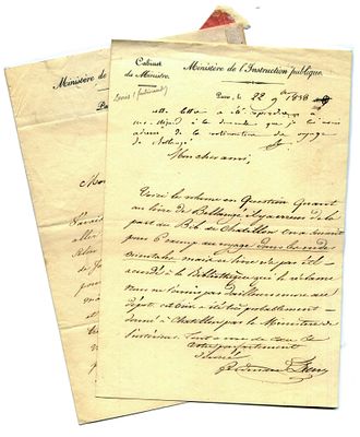 HISTORY - Ferdinand Denis (Paris, 1798 - id., 1890) - Two autograph letters signed