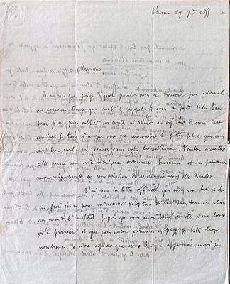 HISTORY - Arthur de Gobineau (Ville-d'Avray, 1816 – Turin, 1882) - Autograph letter signed