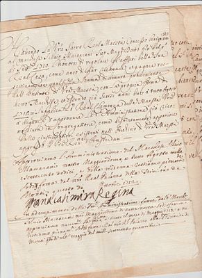 HISTORY - Maria Casimira Luisa de la Grange d'Arquien (Nevers, 1641 - Blois, 1716) - Two autograph