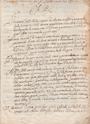 HISTORY - (Jews in Algeria) Memorial of 1669 on the Jews from Africa to Nice - Important manuscript