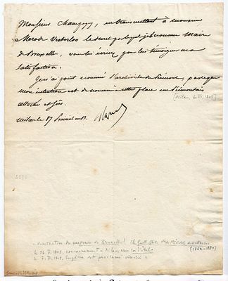 HISTORY - Napoléon I (Ajaccio 1769 - St. Helena Island 1821) - Letter signed “Napol