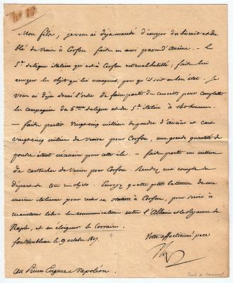 HISTORY - Napoléon I (Ajaccio 1769 - St. Helena Island 1821) - Letter signed “Nap