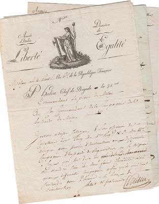 (Napoleonica) Pierre-Augustin Hulin (Paris 1758 - ib. 1841) - Two autograph letters signed