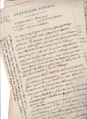 (Napoleonica) Joseph-Marie Tennet de Laubadère (Bassoues, 1745 - Poulylebon, 1809) - 32 autograph