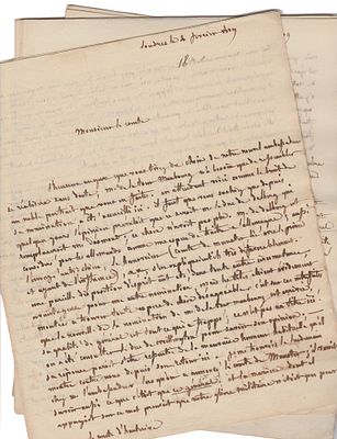 (Napoleonica) Louis-Gabriel Suchet (Lyon, 1770 - Marseille, 1826) Correspondence consisting of six