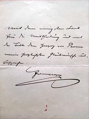 HISTORY - Franz Joseph I of Austria (Vienna 1830 - ib., 1916) - Autograph letter signed