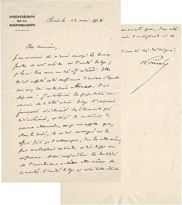 HISTORY - Raymond Poincaré (Bar-le-Duc, 1860 - Paris, 1934) - Autograph letter signed