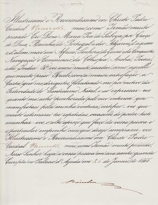 HISTORY - Maria Pia of Savoy (Turin, 1847 - Stupinigi, 1911) - Letter signed "Rainha"