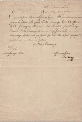 HISTORY - Anthony of Saxony (Dresden, 1755 - ib., 1836) - Letter signed