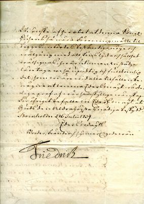 HISTORY - Frederick I of Sweden (Cassel, 1676 - Stockholm, 1751) - Beautiful letter signed