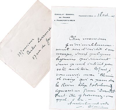 LITERATURE - Paul Claudel (Villeneuve-sur-Fère, 1868 - Paris, 1955) - Autograph letter signed "P.
