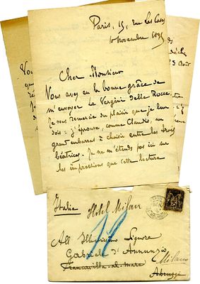 LITERATURE - (D’Annunzio) Eugène-Melchior de Vogüé (Nice, 1848 - Paris, 1910) - Interesting