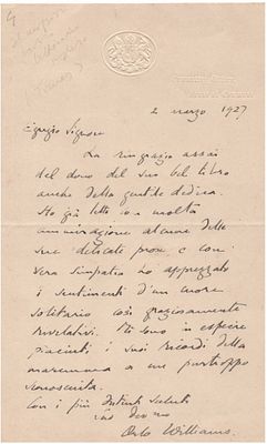 LITERATURE - (John Ronald Reuel Tolkien) Charles Williams (London, 1886 - Oxford, 1945) - Autograph