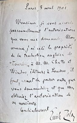 LITERATURE - Émile Zola (Paris, 1840 - ib., 1902) - Important autograph letter signed