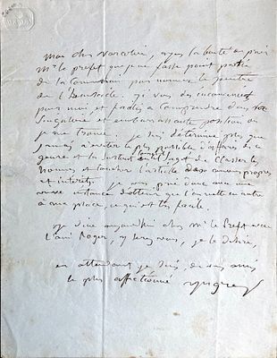 ART - Jean-Auguste-Dominique Ingres (Montauban, 1770 - Paris, 1867) - Autograph letter signed