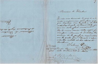 ART - José Salomé Pina (Mexico City 1830 - ib., 1909) - Very rare autograph letter signed
