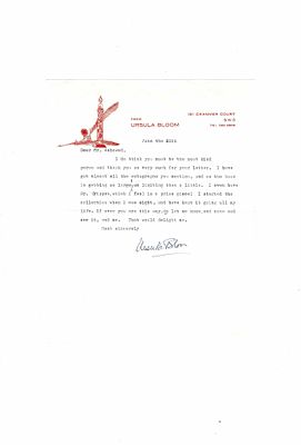 CONTEMPORARY ANGLO-AMERICAN LITERATURE - Ursula Bloom (Essex, 1892 - Nether Wallop, 1984) - Typed