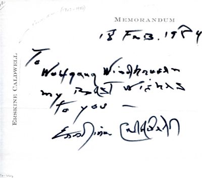 CONTEMPORARY ANGLO-AMERICAN LITERATURE - Erskine Caldwell (Moreland, 1903 - Paradise Valley, 1987) -