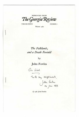 CONTEMPORARY ANGLO-AMERICAN LITERATURE - John Fowles (Leigh-on-Sea, 1926 - Lyme Regis, 2005) - A