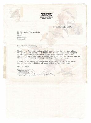 CONTEMPORARY ANGLO-AMERICAN LITERATURE - Nadine Gordimer (Springs, 1923 - Johannesburg, 2014) - A