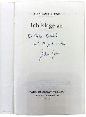 CONTEMPORARY ANGLO-AMERICAN LITERATURE - Graham Greene (Berkhamsted, 1904 - Vevey, 1991) - Autograph