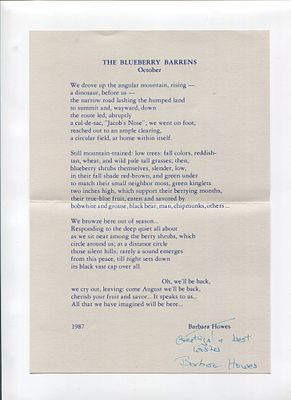 CONTEMPORARY ANGLO-AMERICAN LITERATURE - Barbara Howes (New York, 1914 - Bennington, 1996) - Typed