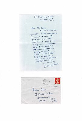 CONTEMPORARY ANGLO-AMERICAN LITERATURE - Iris Murdoch (Dublin, 1919 - Oxfordshire, 1999) - Autograph