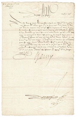HISTORY - HENRI IV (1553 - 1610) - Letter signed