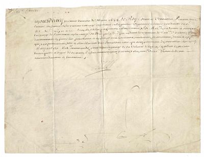 HISTORY - LOUIS XIV (1638-1715) - Document signed (secretary)