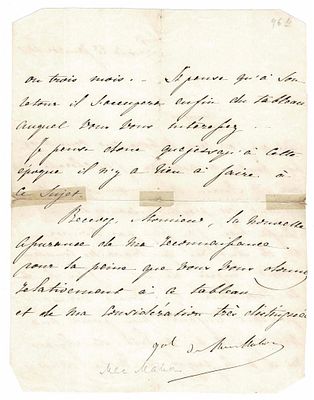 HISTORY - MAC-MAHON Patrice de (1808 - 1893) - Autograph letter signed