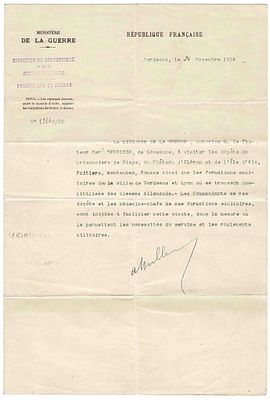 HISTORY - MILLERAND Alexandre (1859 - 1943) - Typed letter signed