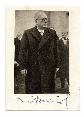 HISTORY - AURIOL Vincent (1884 - 1966) - Signed printed photograph