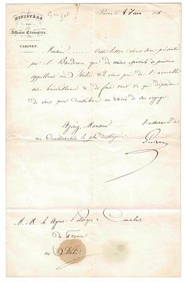 HISTORY - GUIZOT François Pierre (1787 - 1874) - Letter signed