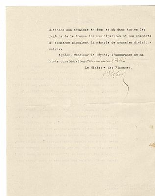 HISTORY - RIBOT Alexandre (1842 - 1923) - Typed letter signed