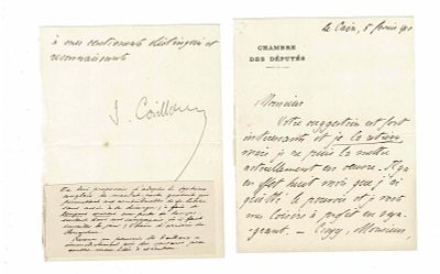 HISTORY - CAILLAUX Joseph (1863 - 1944) - Autograph letter signed