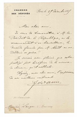 HISTORY - FAURE Edgar (1908 - 1988) - Signed printed photograph