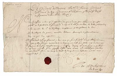 HISTORY - TURENNE Henri (1611-1675) - Document signed