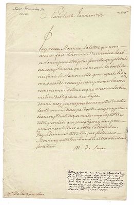 HISTORY - SAXE Hermann (1696 - 1750) - Letter signed