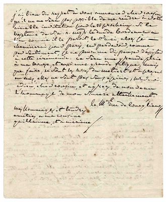HISTORY - MONCEY Bon Adrien JEANNOT de (1754 - 1842) - Autograph letter signed