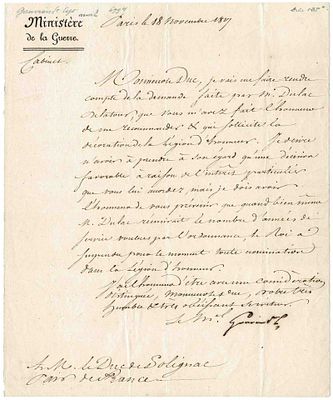 HISTORY - GOUVION SAINT-CYR Laurent de (1764 - 1830) - Letter signed