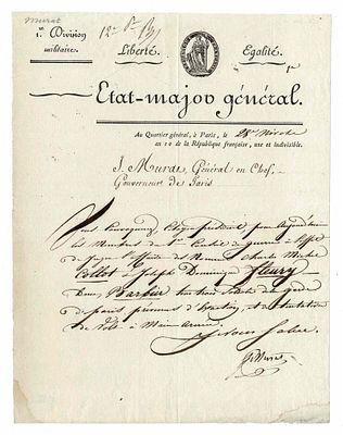 HISTORY - MURAT Joachim (1767 - 1815) - Letter signed